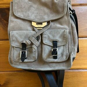Rag & Bone Tan and Black Canvas Backpack with Vintage Aesthetic